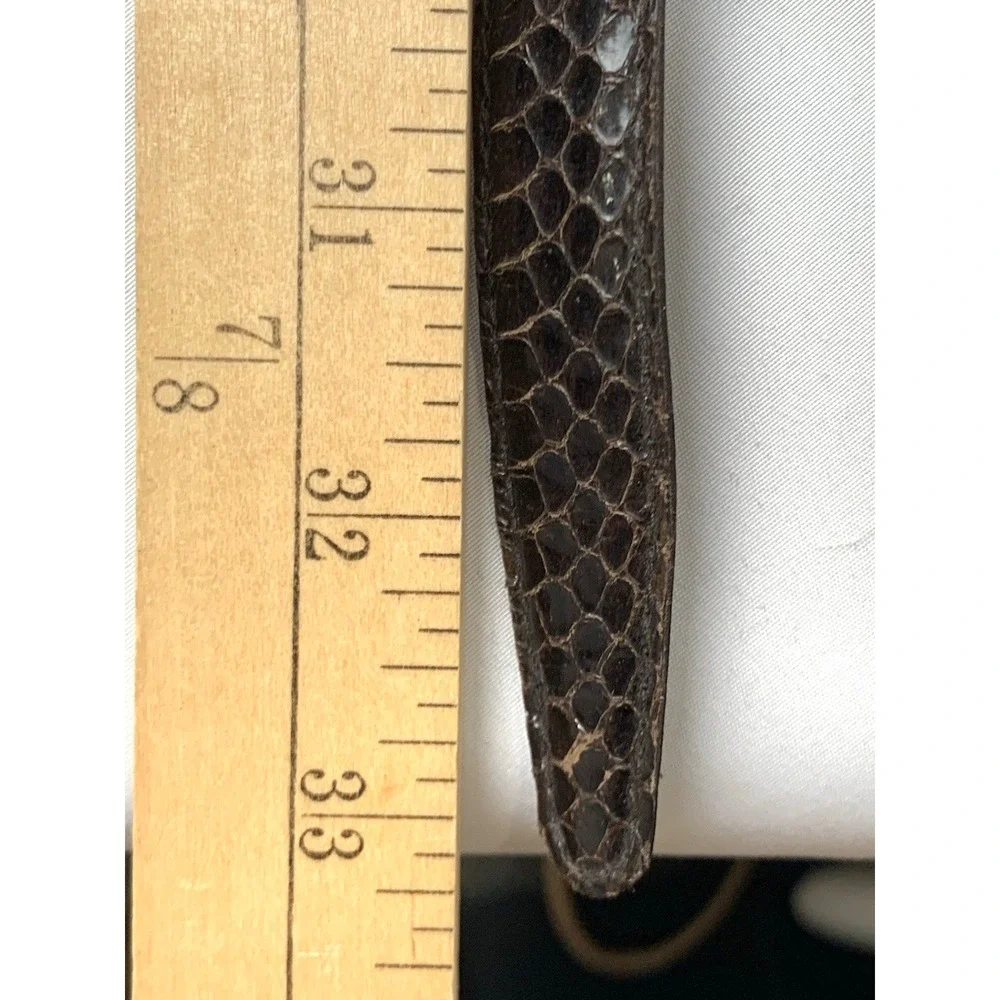 Skaffles‎ Genuine Snakeskin Belt Small Brown Skinny 3/4